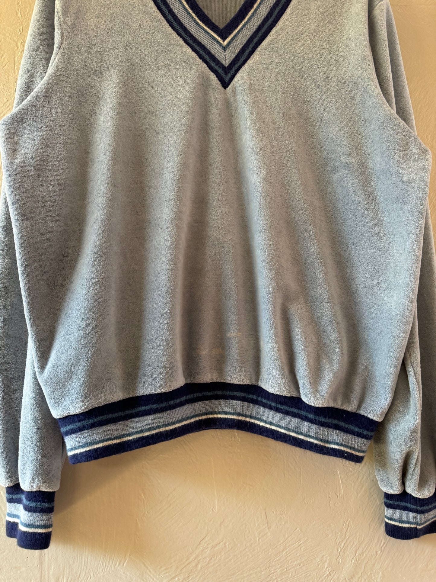 Vintage Spire Terry Cloth V-Neck Sweater