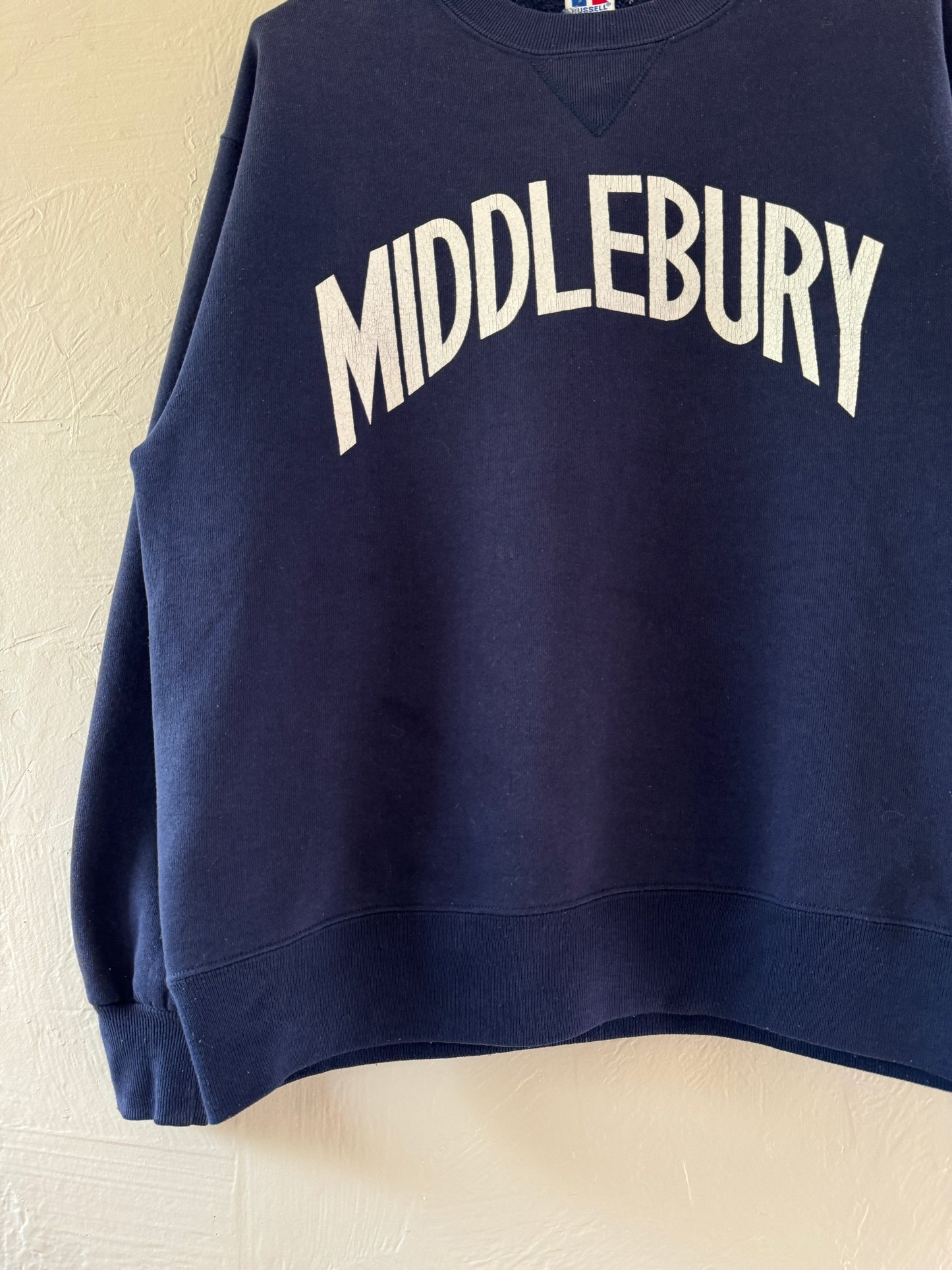 1990s Russell Athletic Middlebury Vermont Spell Out Sweater