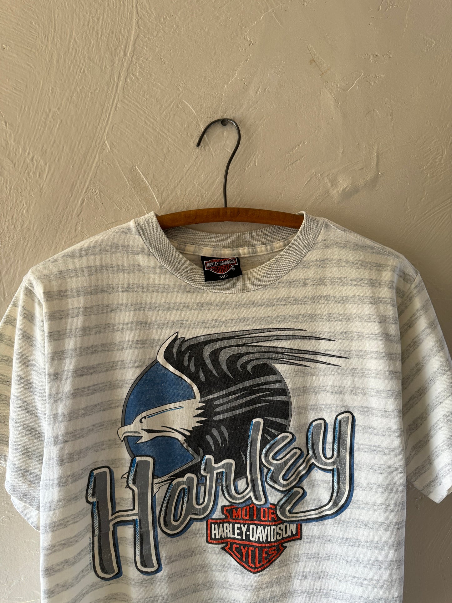 1990s Harley Davidson Casper Wyoming Stripped T-Shirt